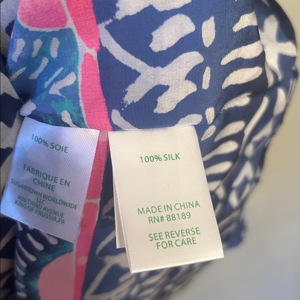 Lilly Pulitzer Navy Floral Tunic Dress - Pink & Green Print - Picture 4 of 7